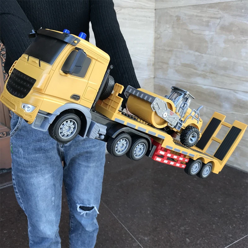 遥控平板车拖头车可充电超大货柜车运输车大卡车汽车玩具儿童礼物