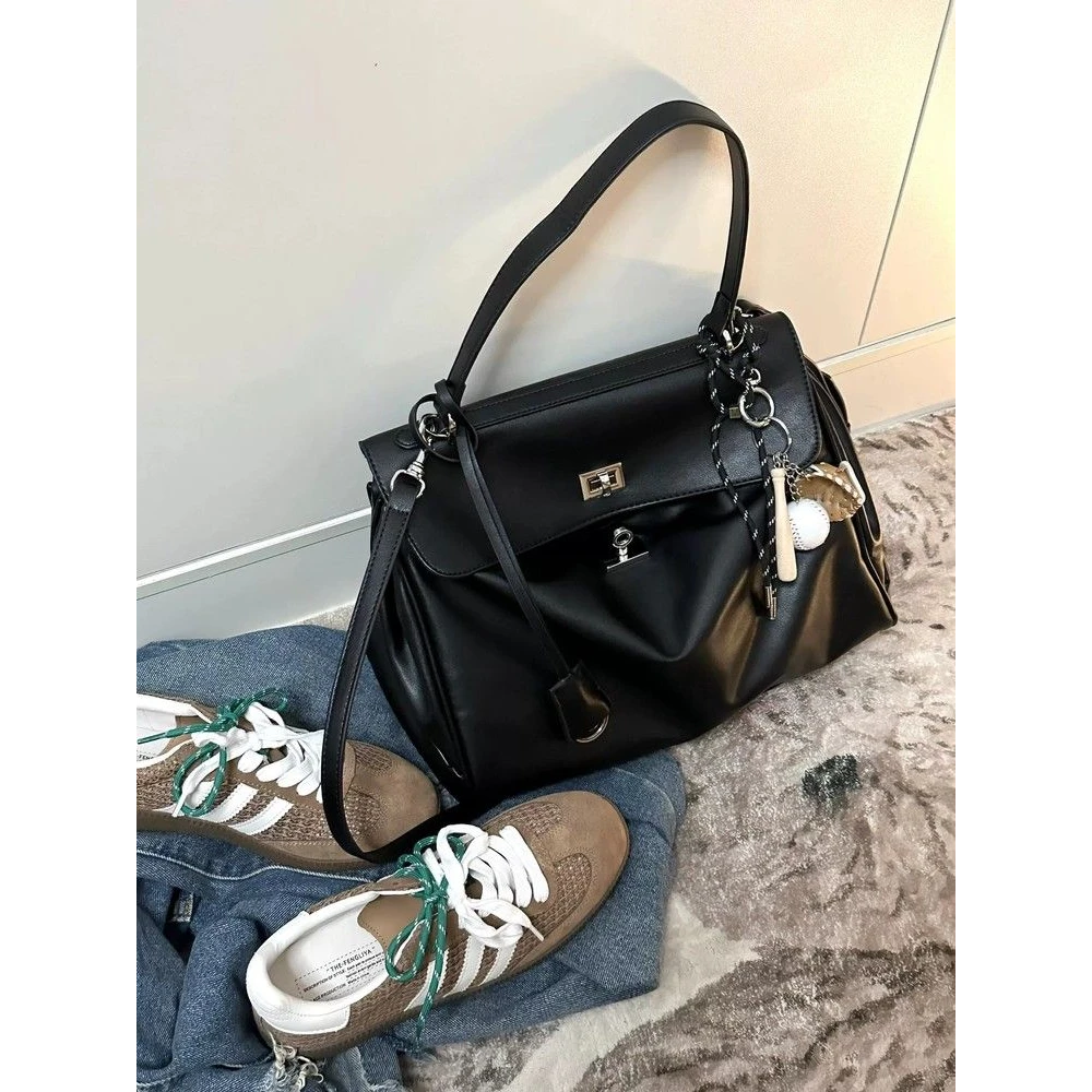 高级感凯莉包2024新款大容量单肩斜挎松弛感腋下包通勤托特包包女