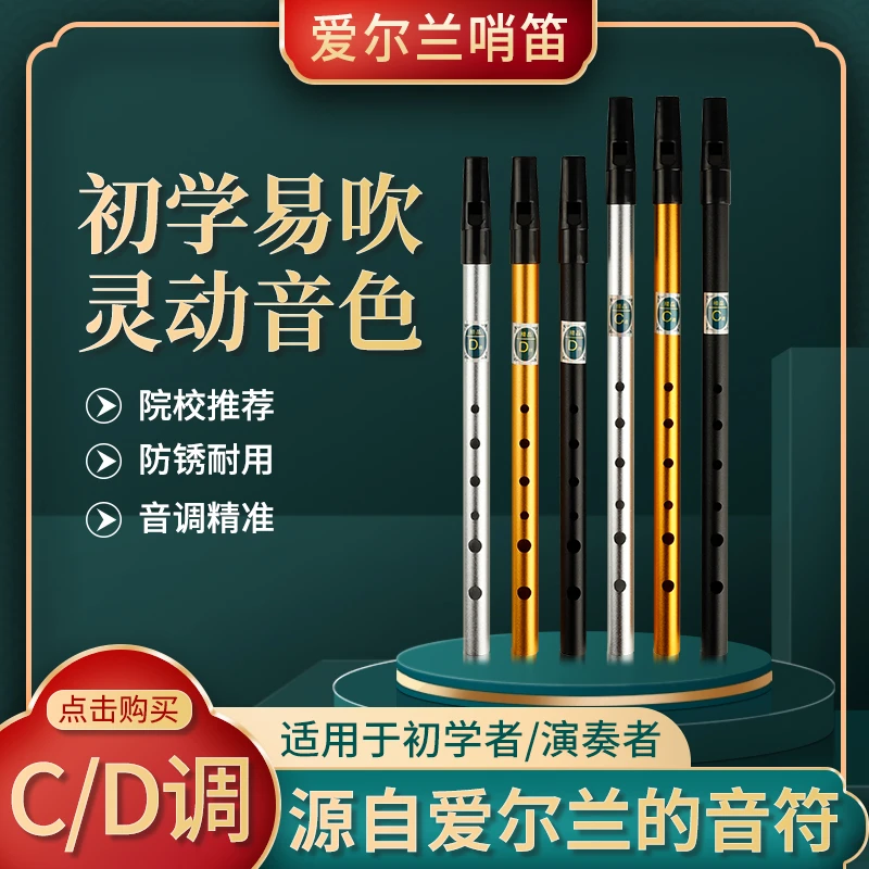 爱尔兰哨笛六孔竖笛直笛C调D调成人初学者零基础人门金属演奏乐器