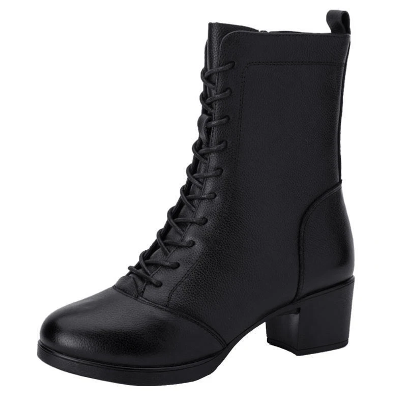 088春秋单靴中跟百搭时尚粗跟女靴