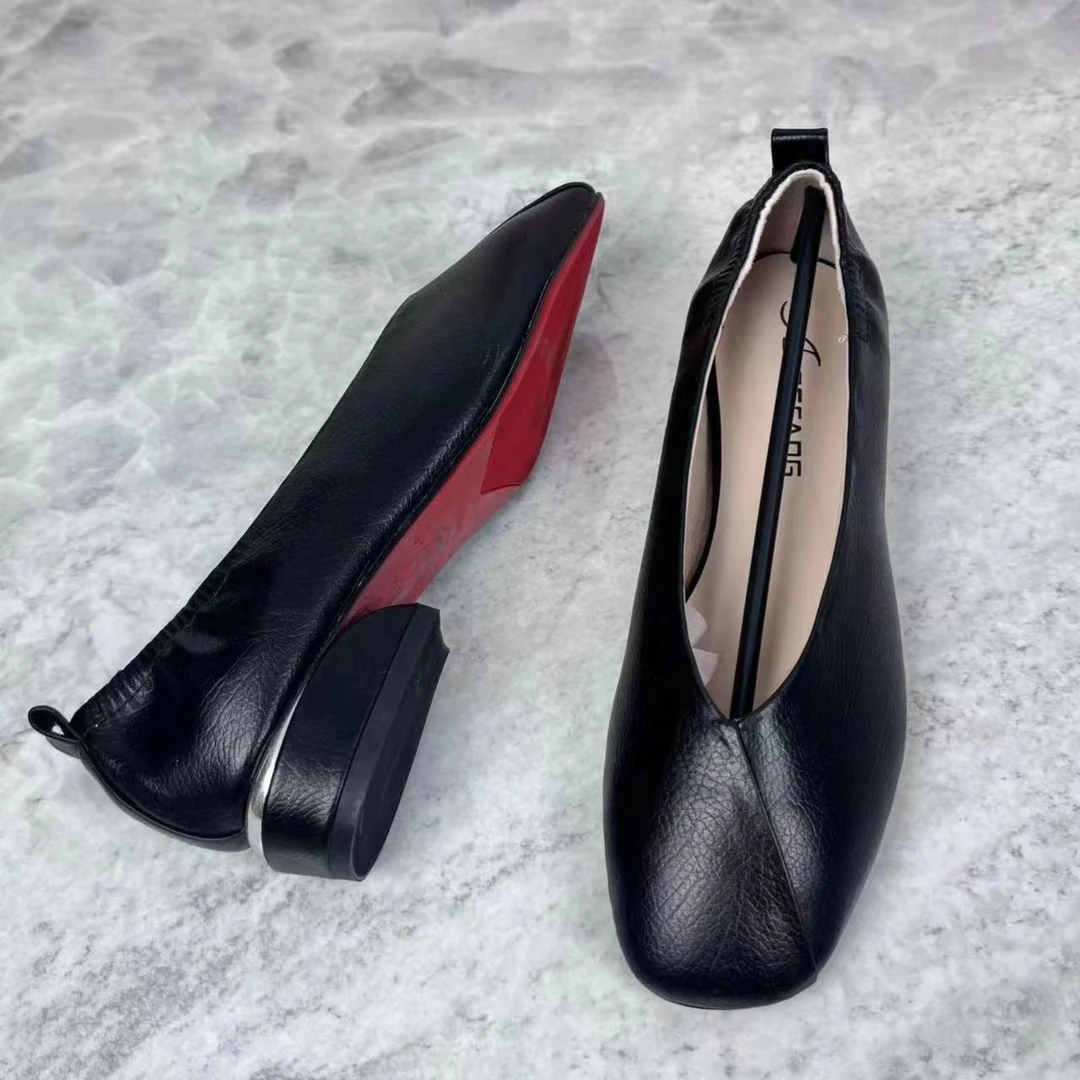 7273软底浅口方头休闲复古一脚蹬女单鞋