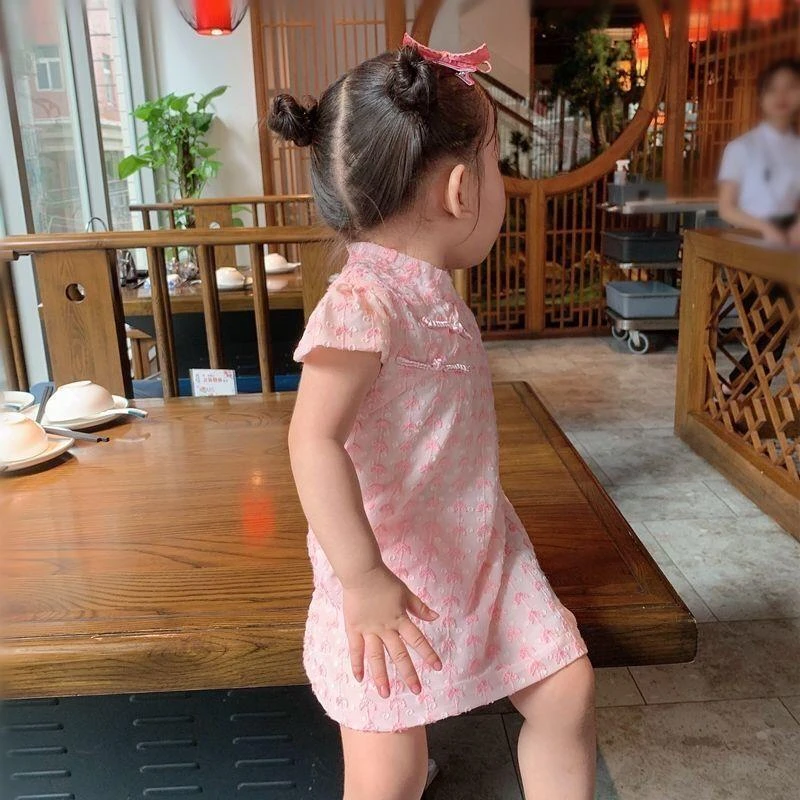 童装女童新款夏装公主裙中国风连衣裙洋气小女孩裙子儿童旗袍5928