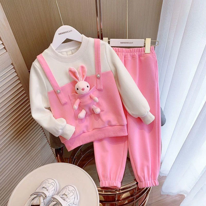 女童秋装套装2025新款可爱女宝宝童装衣服网红儿童春秋洋气两件套