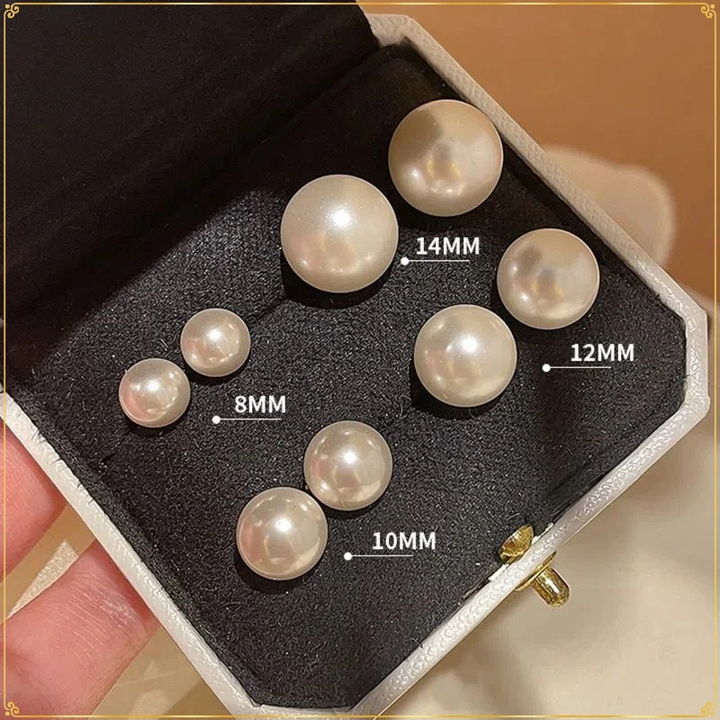 合金耳饰 简约法式复古风耳环女白色珠珠耳饰百搭温柔小众耳环