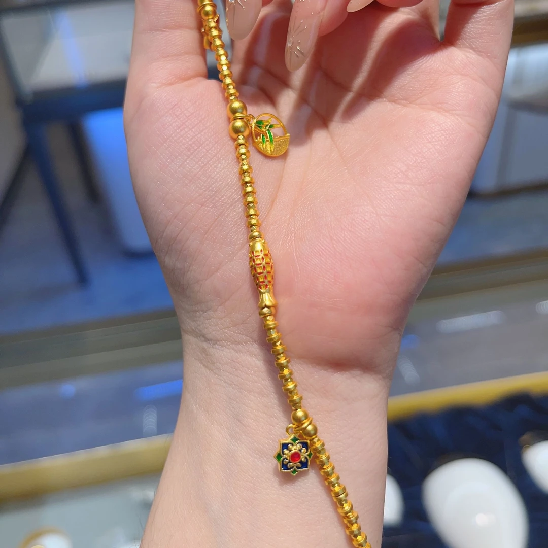 足金999 珐琅手链
