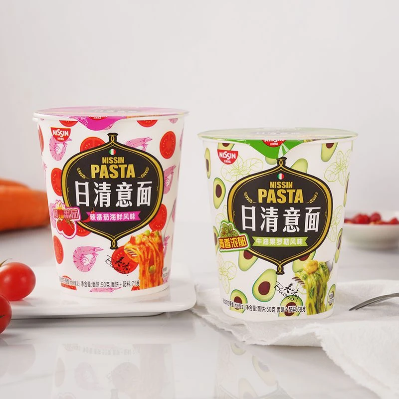 日清新口味意面牛油果罗勒辣番茄海鲜拌面培根肉酱速食泡面