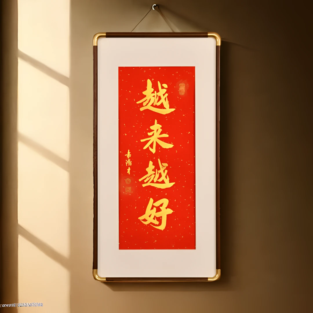 70*35越来越好手写实木带框客厅新居装饰挂画定制