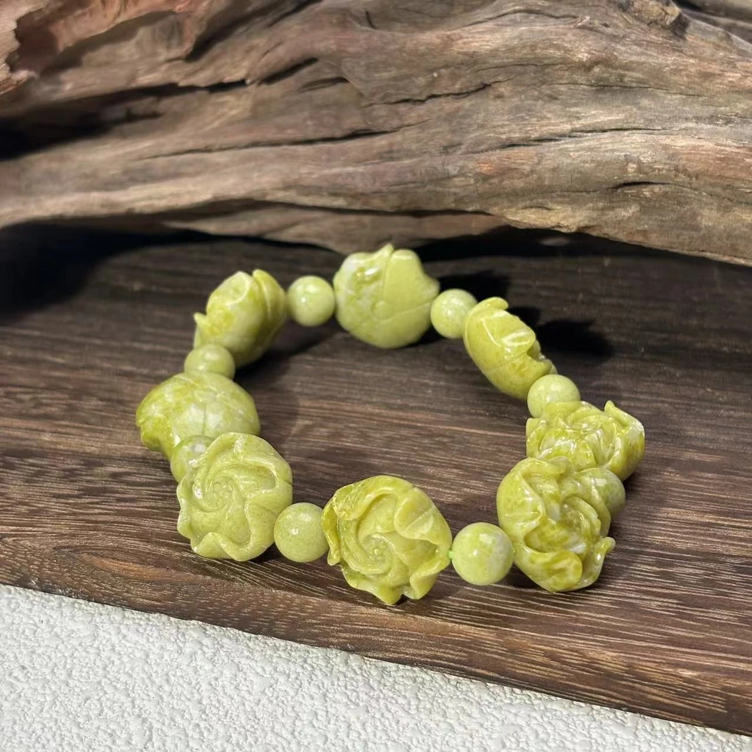 【祁恩珠宝】黄绿色莲花单圈D052812——多样性发单