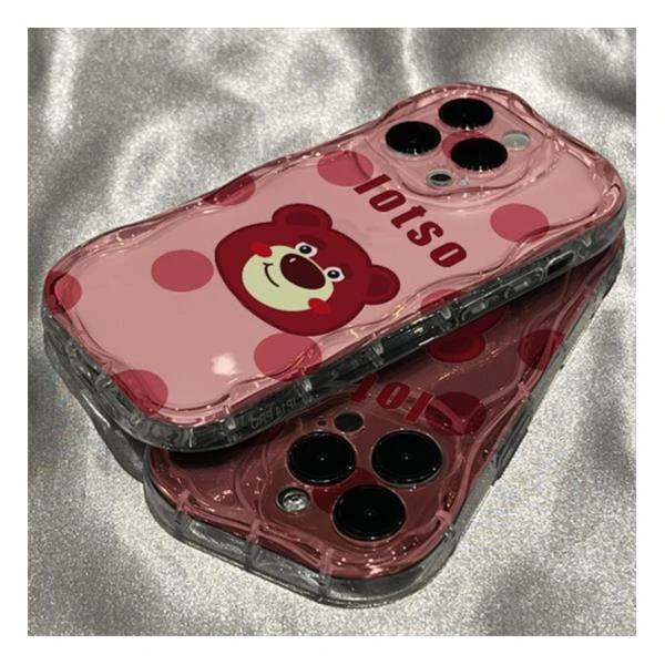 网红ins草莓熊苹果14promax手机壳iPhone13/12全包11软壳xr女款xs