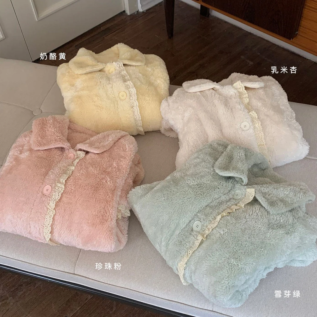 【飞总专属】闪闪亮丝绒美宅暖暖睡袍D-24259