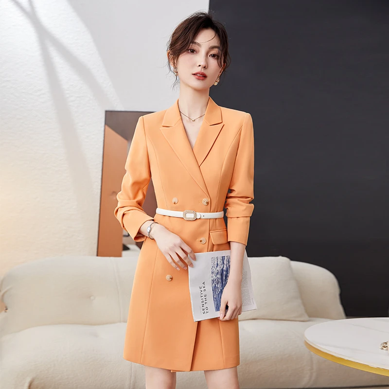 芭妃娅职业装连衣裙主持人工作服时尚西装领女神范名媛高级感洋气