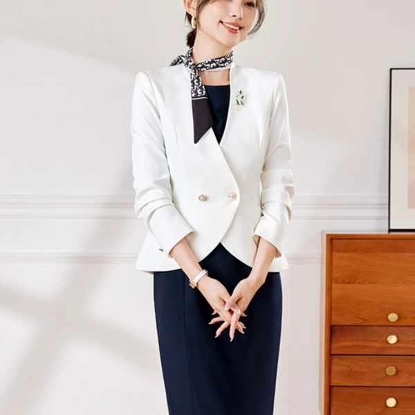 芭妃娅高端职业西装套装女气质女神范美容院工作服接待工装连衣裙