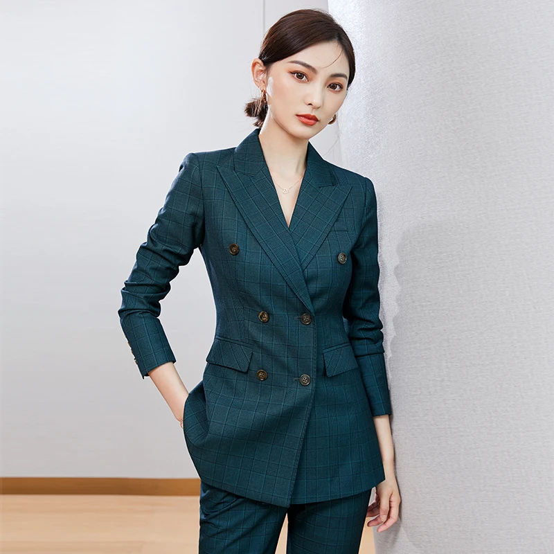 芭妃娅职业套装女神范气质新款御姐轻熟风洋气工装格纹小西装夏季