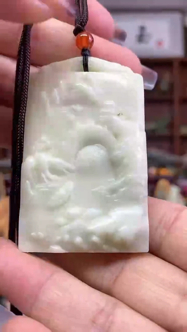 【闪购商品】蛇纹石玉山水牌未镶嵌多样式发货随机发一