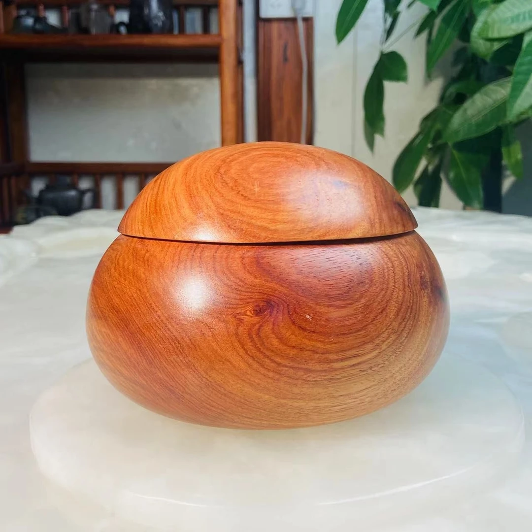 嘉嘉缅甸花梨围棋罐收纳罐（新款） 尺寸：15*10cm XT186