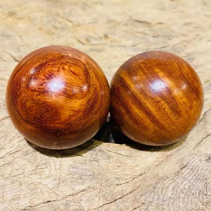 缅甸花梨手球手把件特纹小手球手把球5.0一对 XT795