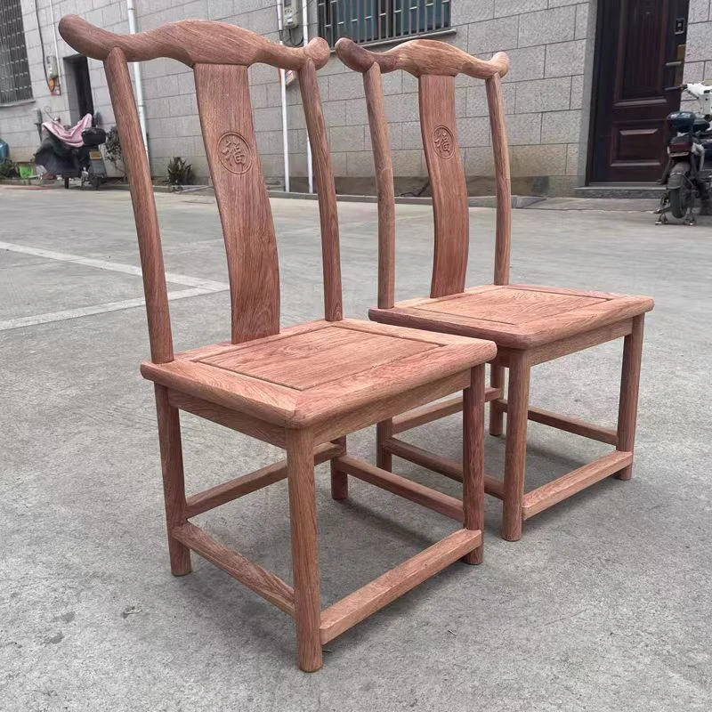 花梨木靠背椅官帽椅两张 尺寸：43*33*77cm    XT1145