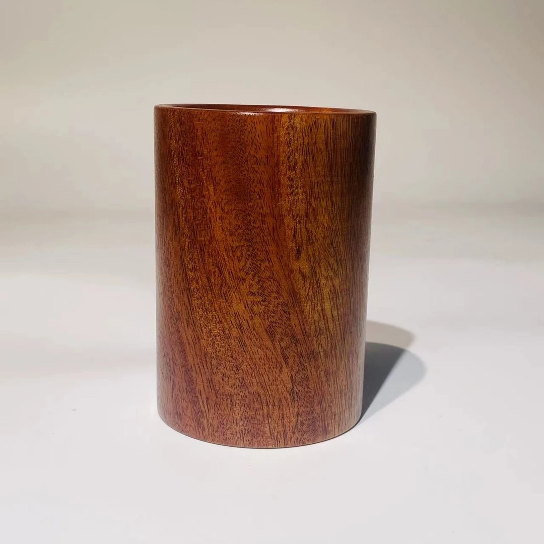 乌檀木笔筒收纳筒沥水筒筷子筒 尺寸：9*15cm   XT589