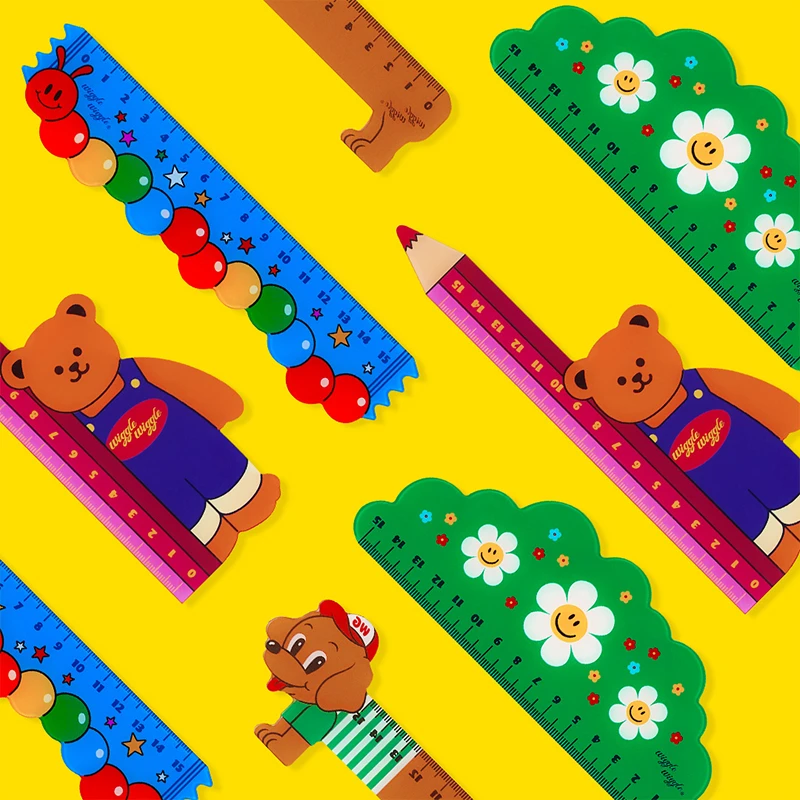wigglewiggle直尺文具尺子学生小礼品卡通高颜值15cm原创
