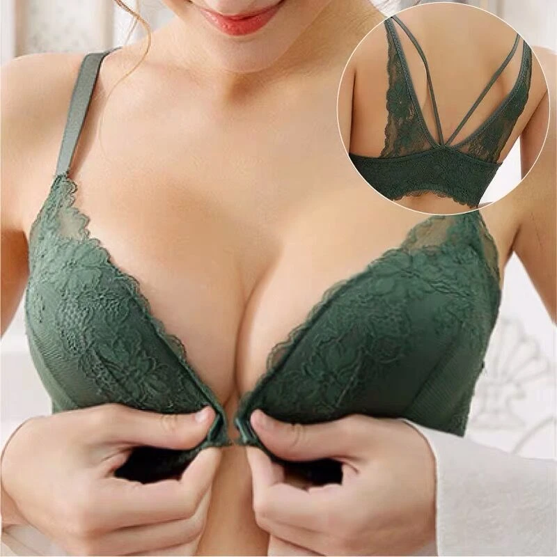 前扣内衣女小胸聚拢透气无钢圈美背文胸套装收副乳防下垂胸罩性感