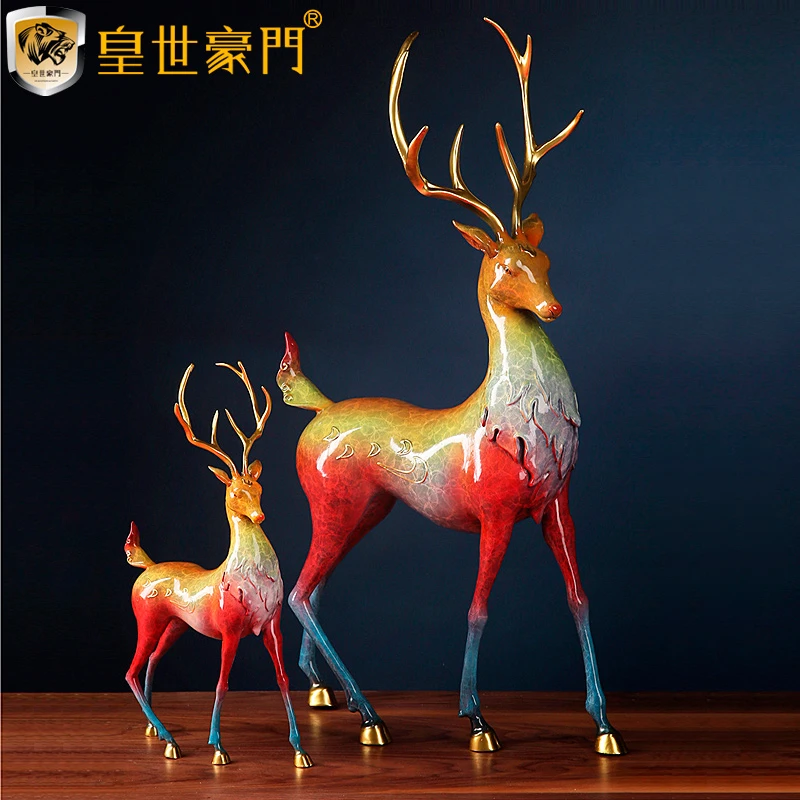 皇世豪门《九色鹿》全铜工艺品摆件客厅玄关摆设装饰品新居乔迁礼品
