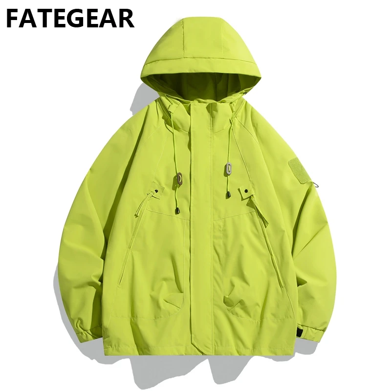 FATEGEAR春秋季休闲户外夹克情侣款连帽冲锋衣外套百搭
