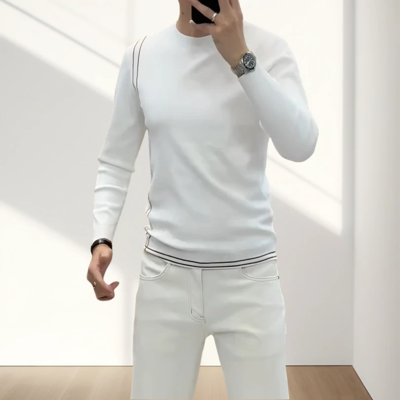 【高端轻奢】秋季修身百搭打底衫休闲简约轻奢柔男生黑色高领毛衣