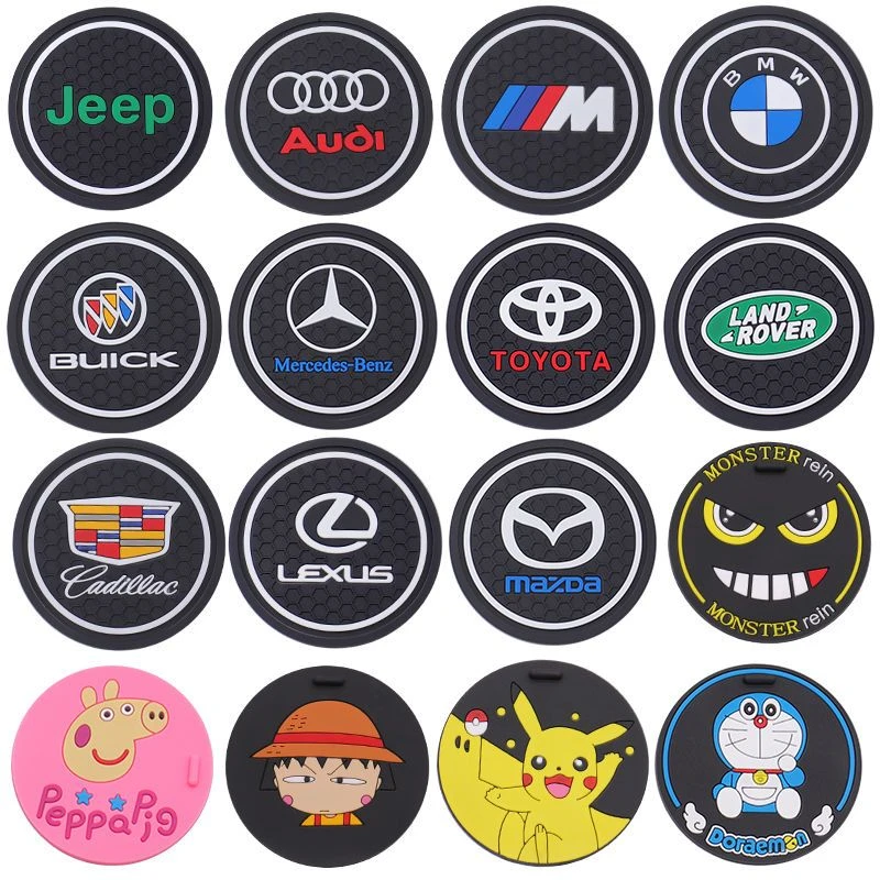 汽车水杯垫内饰软胶防滑杯垫车用水杯垫车载装饰防滑防尘通用款