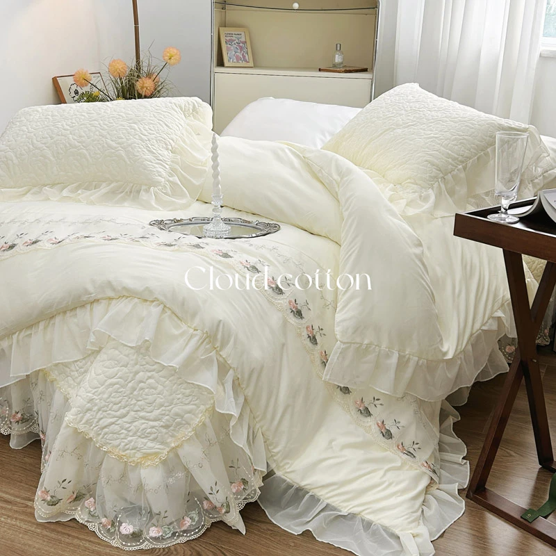 ※公主风法式轻奢克拉恋人系列【四件套±6.6斤】被罩款床品套件