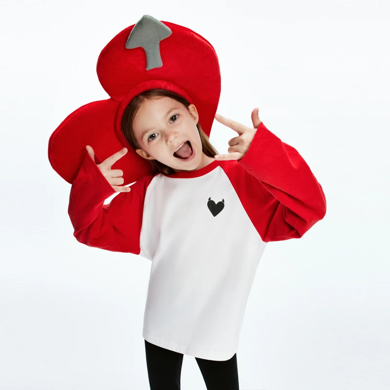 littlemoco童装24冬新款男女童插肩袖长袖爱心T恤#KBD4TEET02