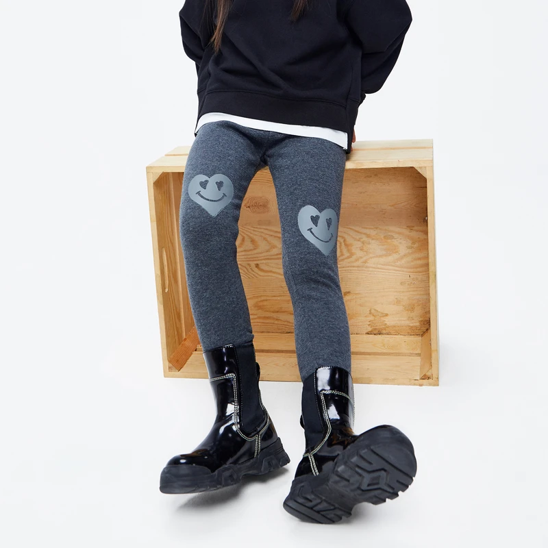 littlemoco童装24秋装新款女童抗菌加绒弹力打底长裤#KBB3PATT04