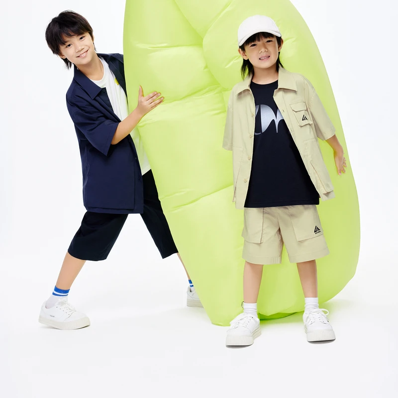 littlemoco童装24夏装新款男童亲子装工装风短袖衬衫#KBD2SHT004