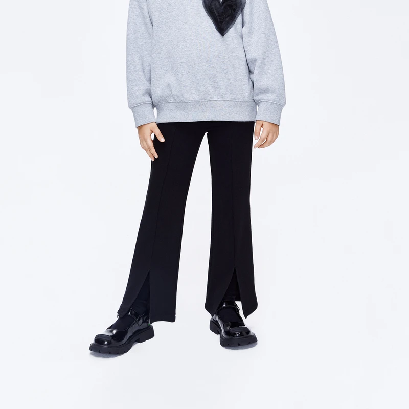 MOCo.童装24春装新款女童前开衩直筒喇叭长裤子#KBD1PAT018