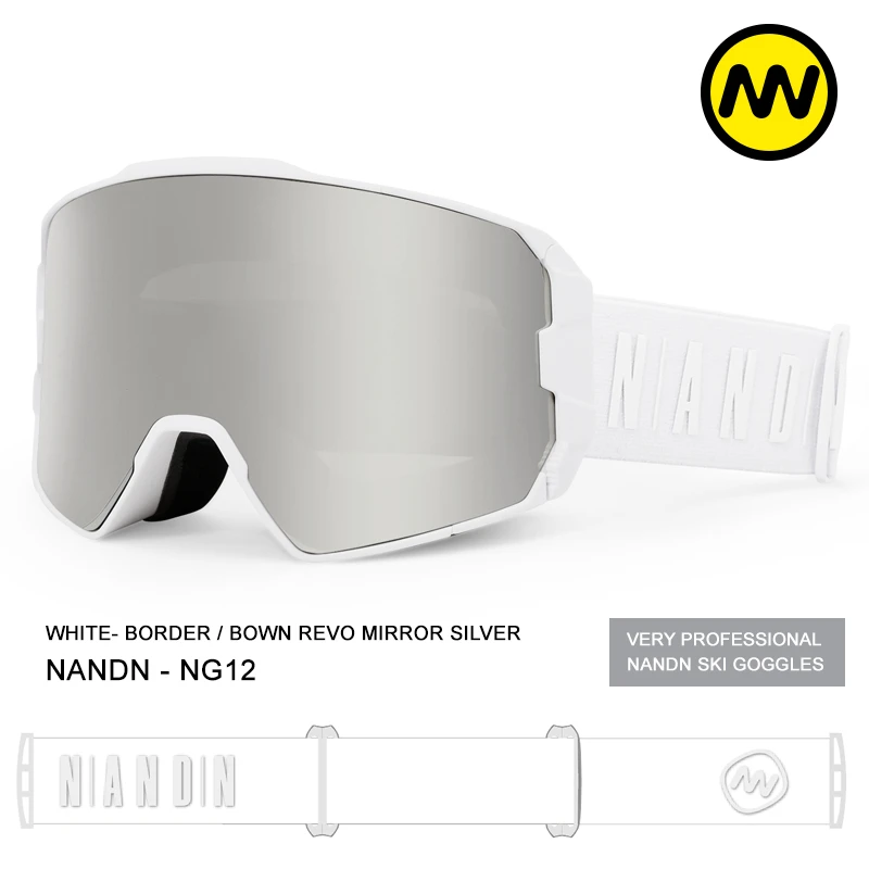 雪季新品柱面滑雪镜磁吸换片双层防雾滑雪眼镜单板男女NG12