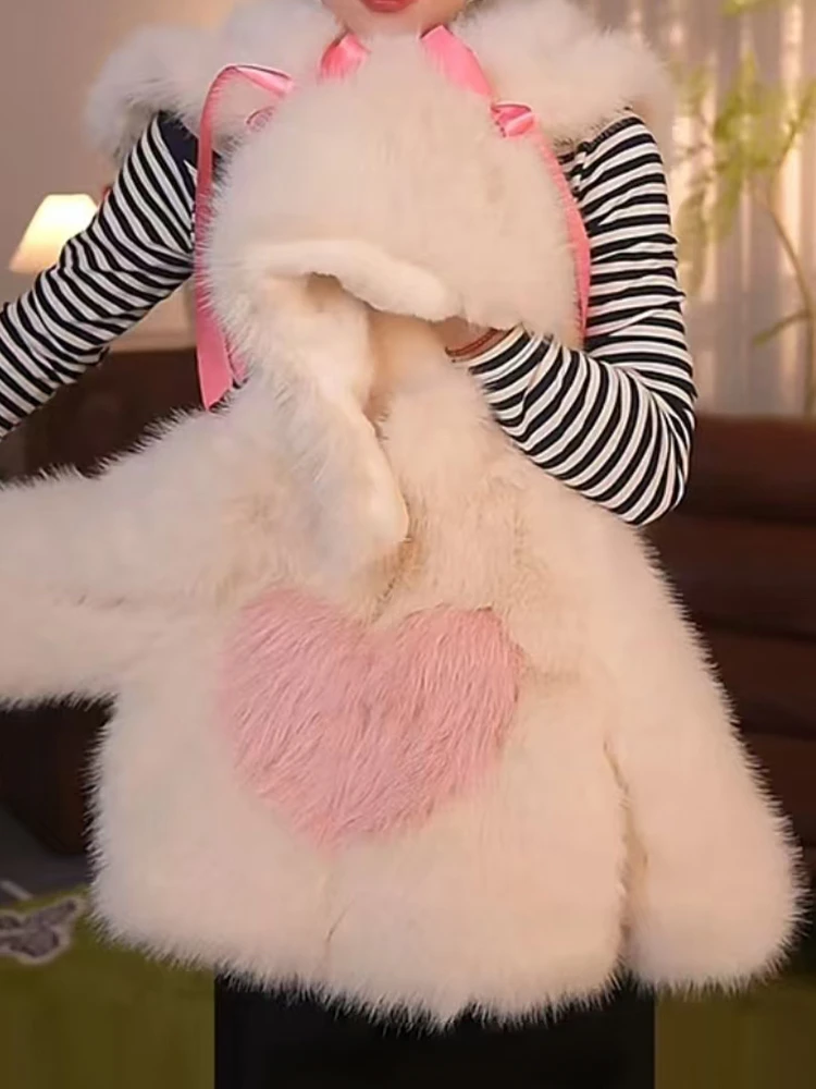 女童冬款新款可爱兔子宝宝加绒加厚外套亲子装洋气上衣潮