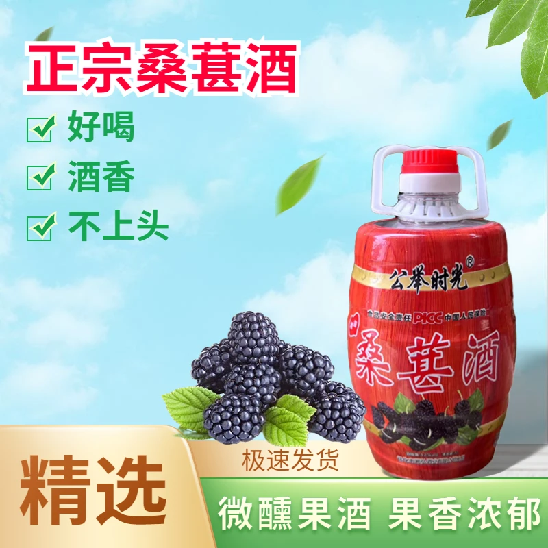 桑葚酒2斤装精选果酒微醺露酒原浆杨梅酒桑酒果味桑椹酒果味酒