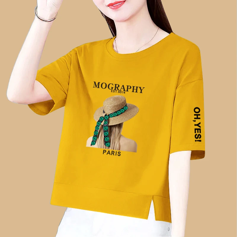 夏季新款短袖T恤女短款小个子舒适时尚夏装女士半袖上衣宽松韩版