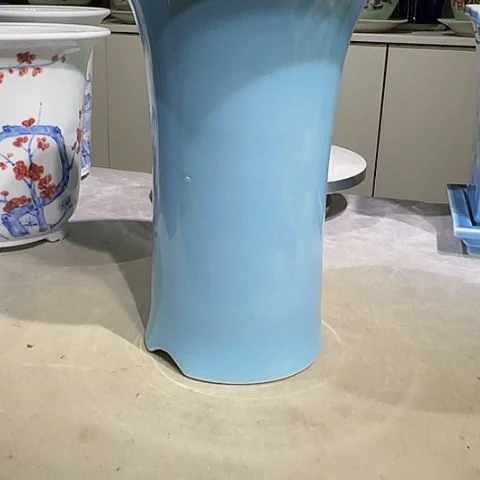 摆件醉*风天青釉瓷器微瑕