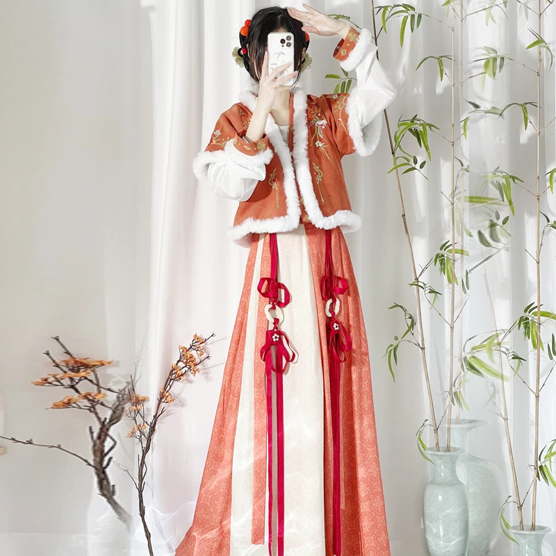 阑珊小记【知秋】原创汉服女唐褙子圆领衫齐腰破裙唐制日常秋冬款