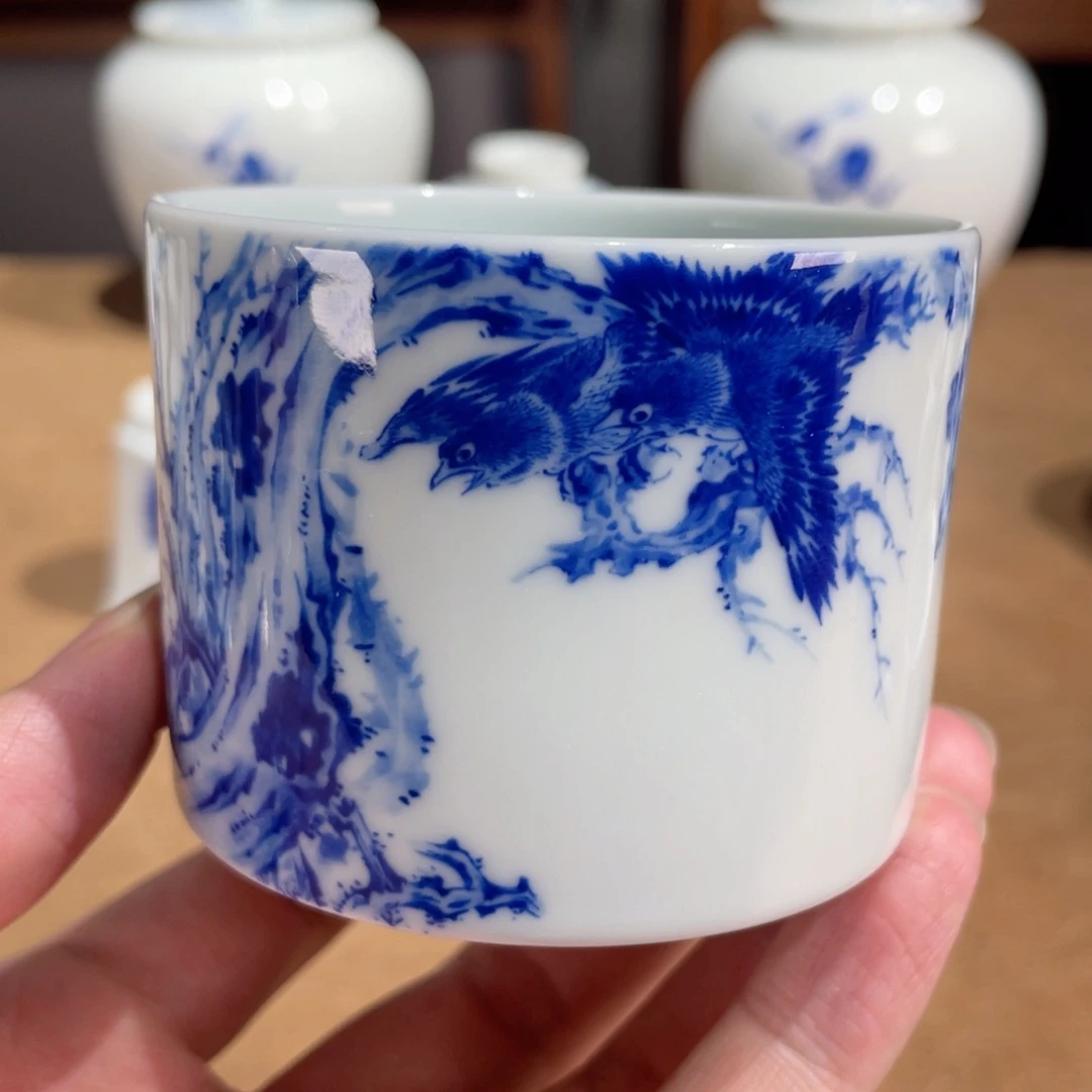 杯  小桥窑  来钟亲工枯木寒雀直身杯