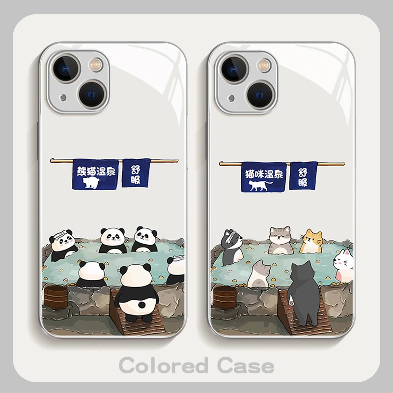 系帆妮适用iPhone15promax苹果14手机壳保护套12熊猫温泉13华为壳