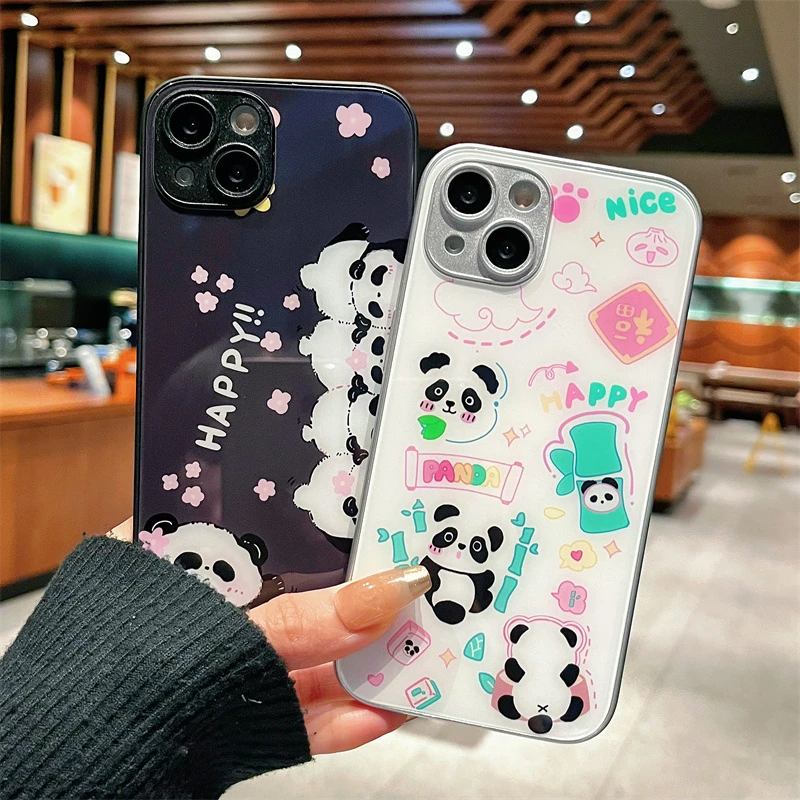 个性iPhone15promax苹果14高级手机壳保护13可爱小熊猫12创意防摔