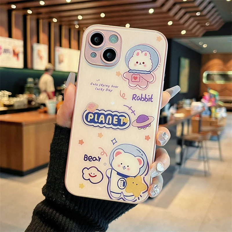 适用iPhone14promax苹果13高级手机壳保护套11太空总动员12玻璃壳