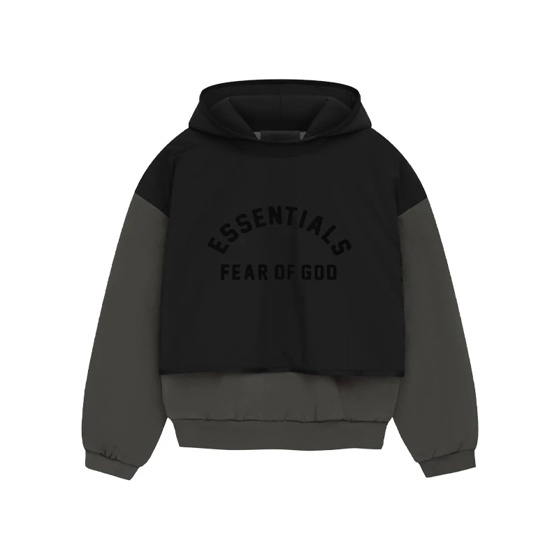 FearOfGodEssentials24SS潮流多色拼接套头双层帽衫连帽加绒