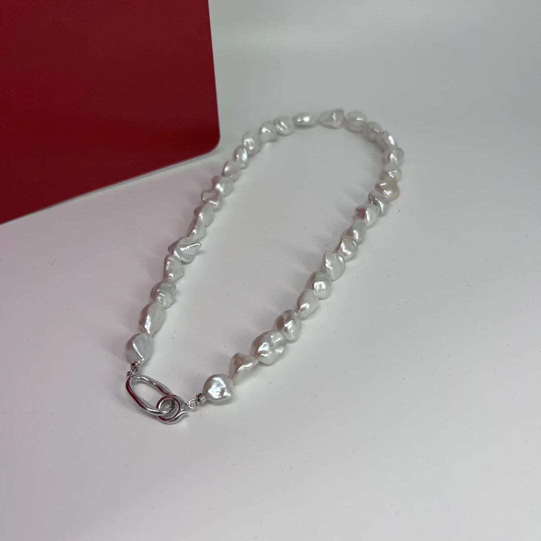 银蓝光碎银子珍珠项链11-12mm炫彩轻奢素款天然淡水(多样性发货)