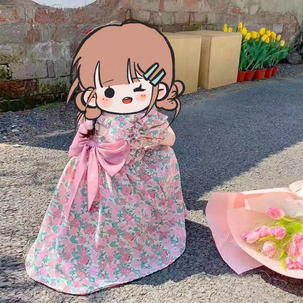 儿童夏季新款碎花连衣裙2024女童女宝洋气网红时尚宝宝洋气可爱