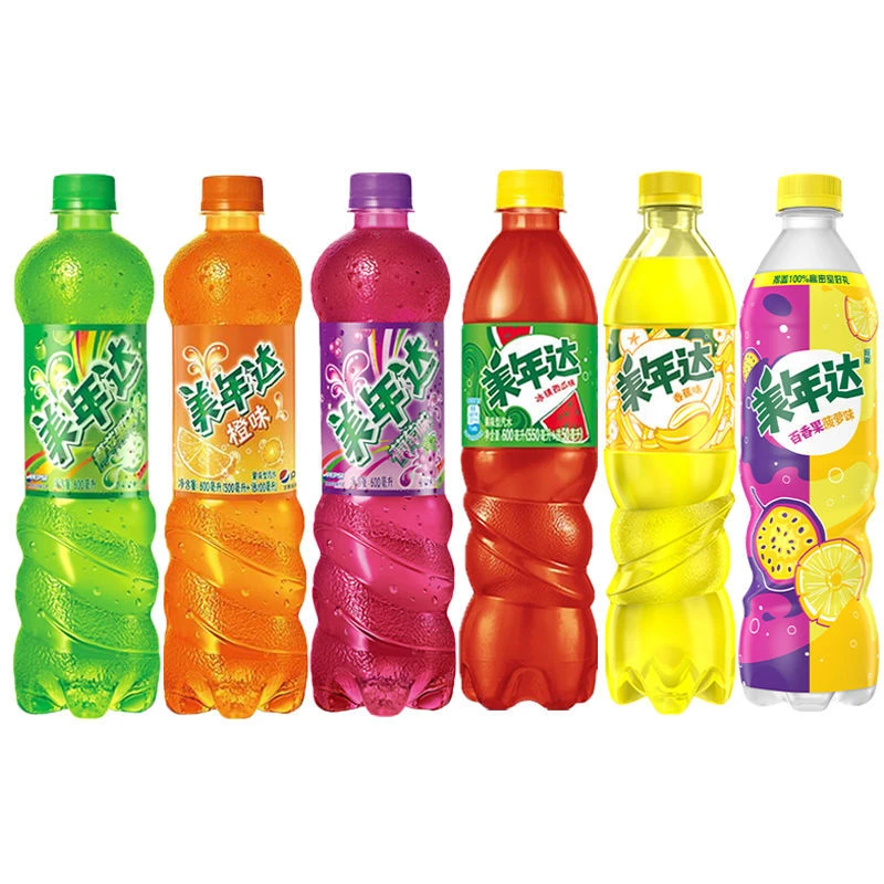 橙味碳酸饮料500ml*5瓶西瓜苹果葡萄百香果味饮品