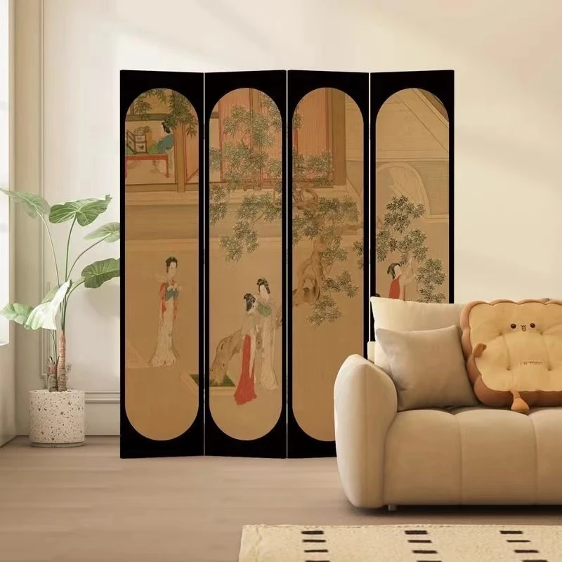 新中式汉宫春晓屏风隔断客厅玄关茶室卧室房间古典折屏可折叠移动