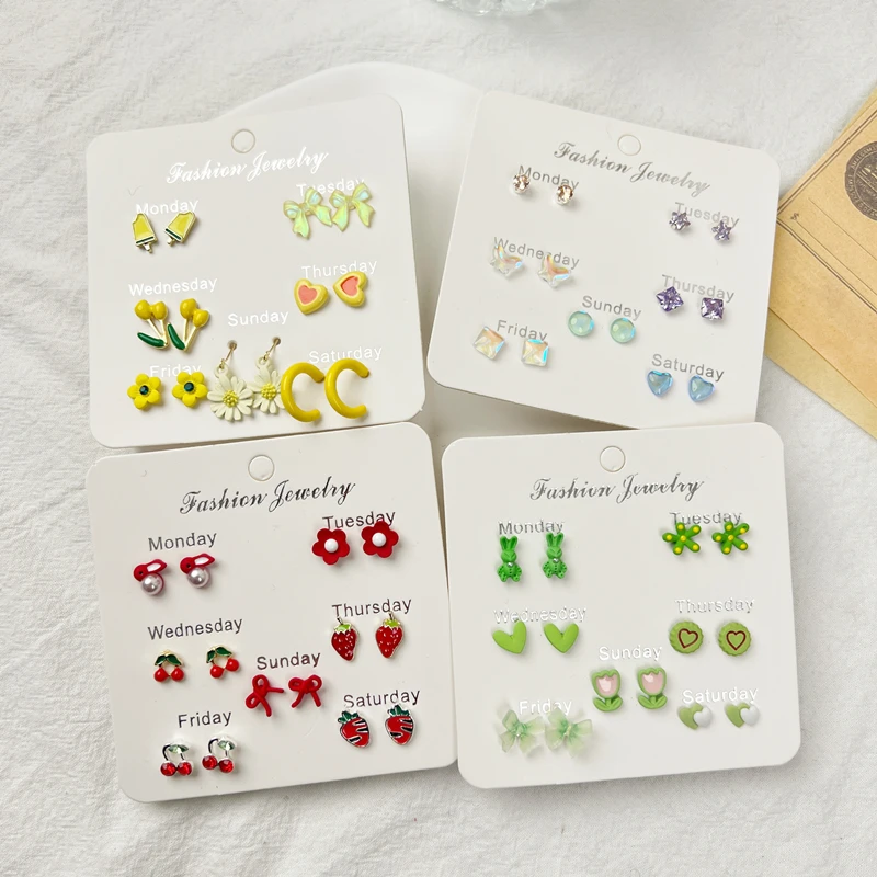 合金耳饰 甜美耳钉2023新款潮清新小巧耳环学生可爱精致少女耳饰