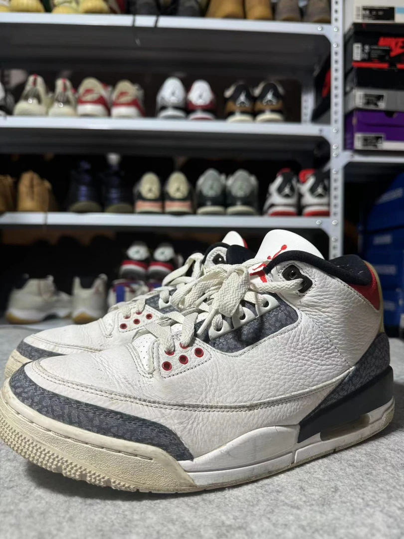 中古球鞋/42.5码/AJ3 潮流复古 抓地支撑运动休闲鞋火焰红